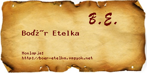 Boér Etelka névjegykártya